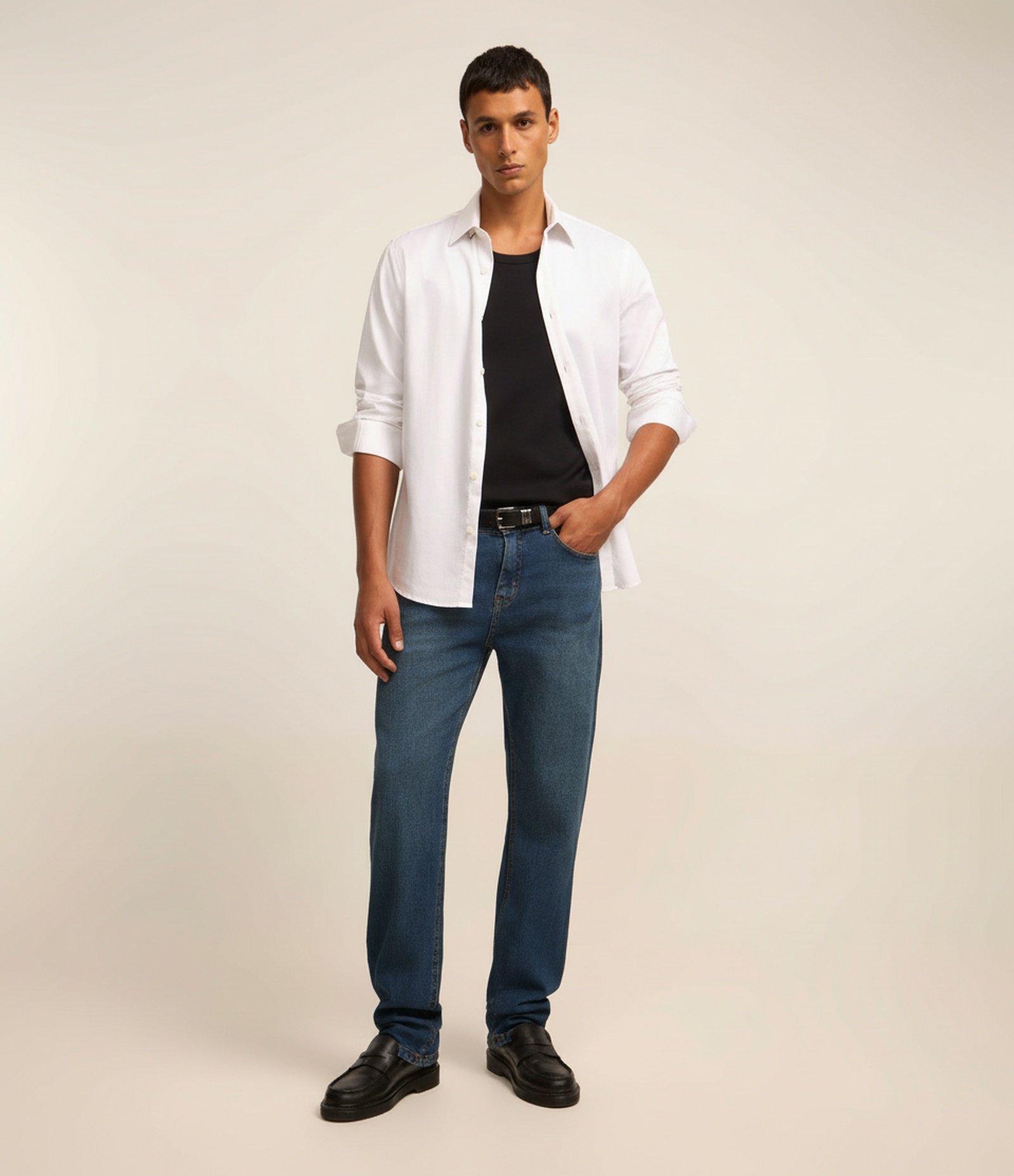 Calça Jeans Masculina Tradicional Corte Reto
