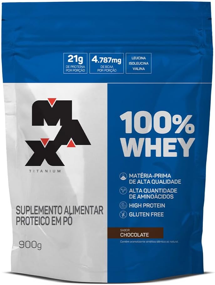 Análise: 100% Whey Refil (900g) Chocolate da Max Titanium