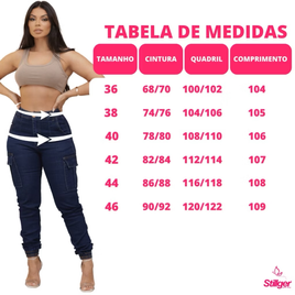 Calça Cargo Feminina Wide Leg Cintura Alta Stillger