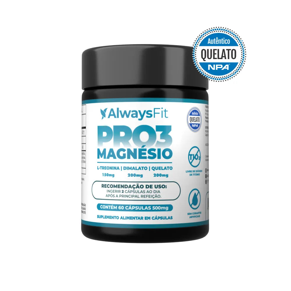 Pro3Magnésio Always Fit Kit 3 (Treonato, Quelato, Dimalato) 60 Cápsulas