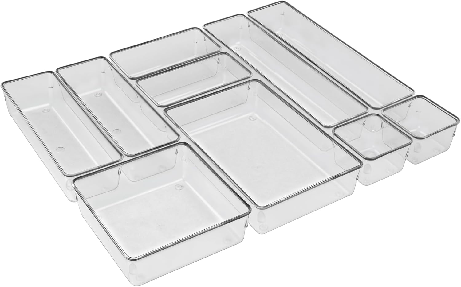 Acrimet Organizador Modular de Gavetas: Kit com 10 Potes Transparentes