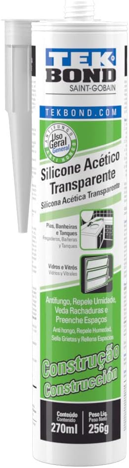 Adesivo de Silicone Acético Tekbond Transparente 256g