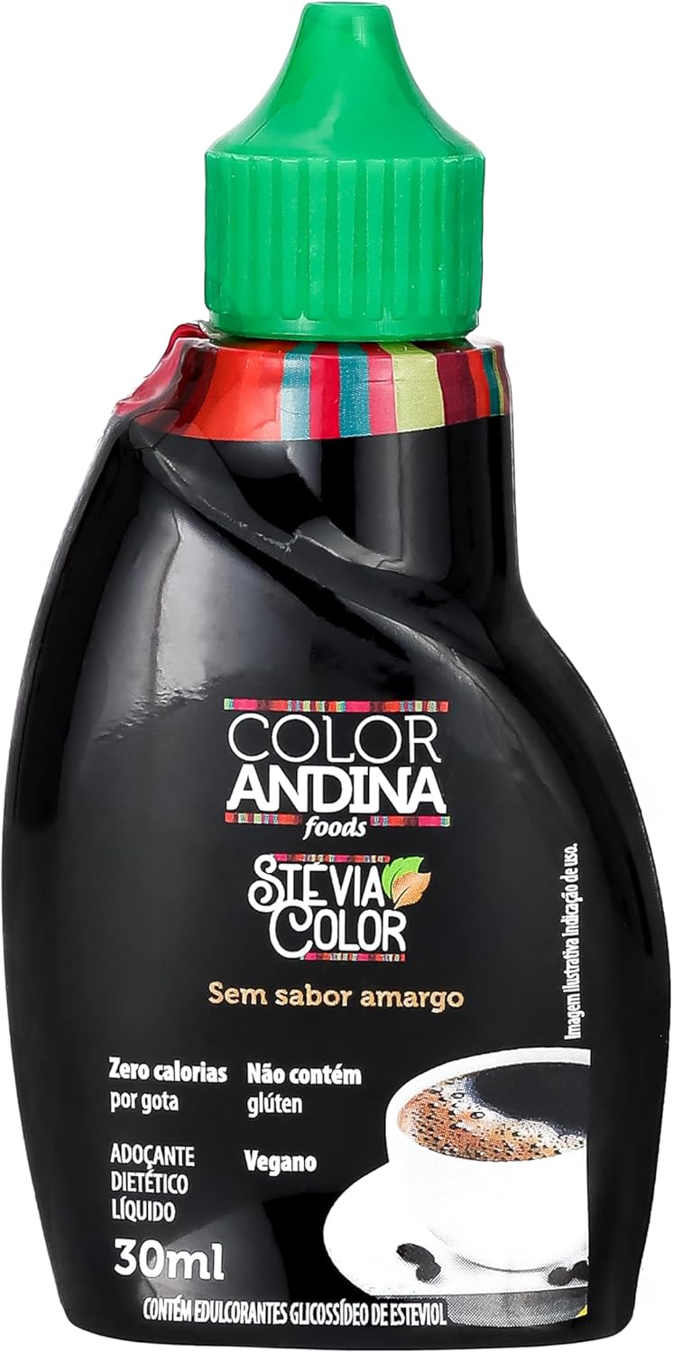 Adoçante Líquido Stevia Color Andina 30ml: Natural e Sem Retrogosto