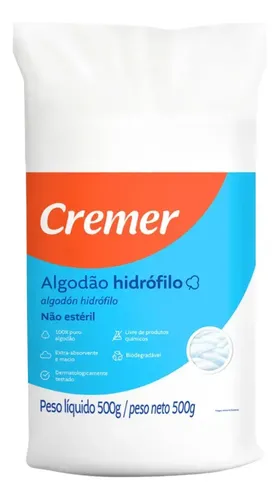 Algodão Hidrófilo Cremer Pacote 500g