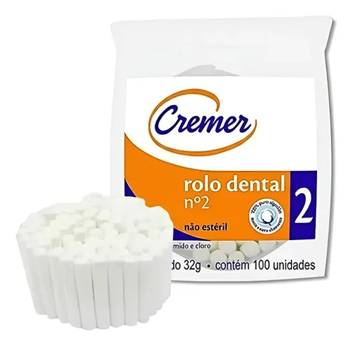 Algodão Rolete Dental Cremer Nº2 com 500 Unidades