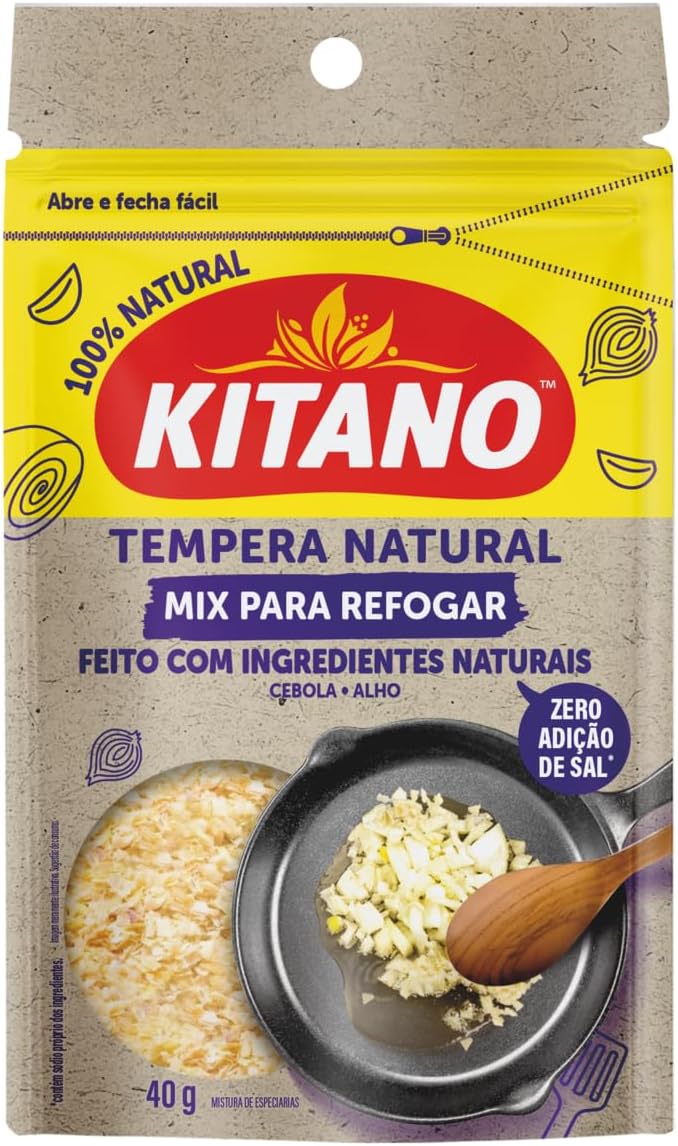 Alho e Cebola para Refogados Kitano Pouch 40g: Praticidade na Cozinha