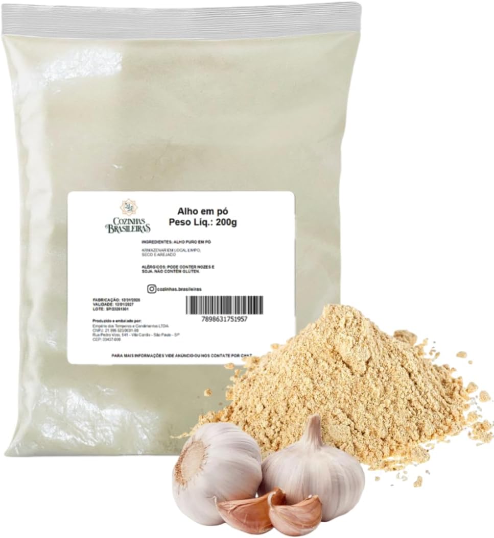 Alho em Pó Puro (200g) – Praticidade e Sabor para sua Cozinha