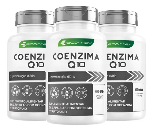 Alimentar Ecomev Coenzima Q10 em cápsula Sem sabor x 60g 3 kits de 60 un