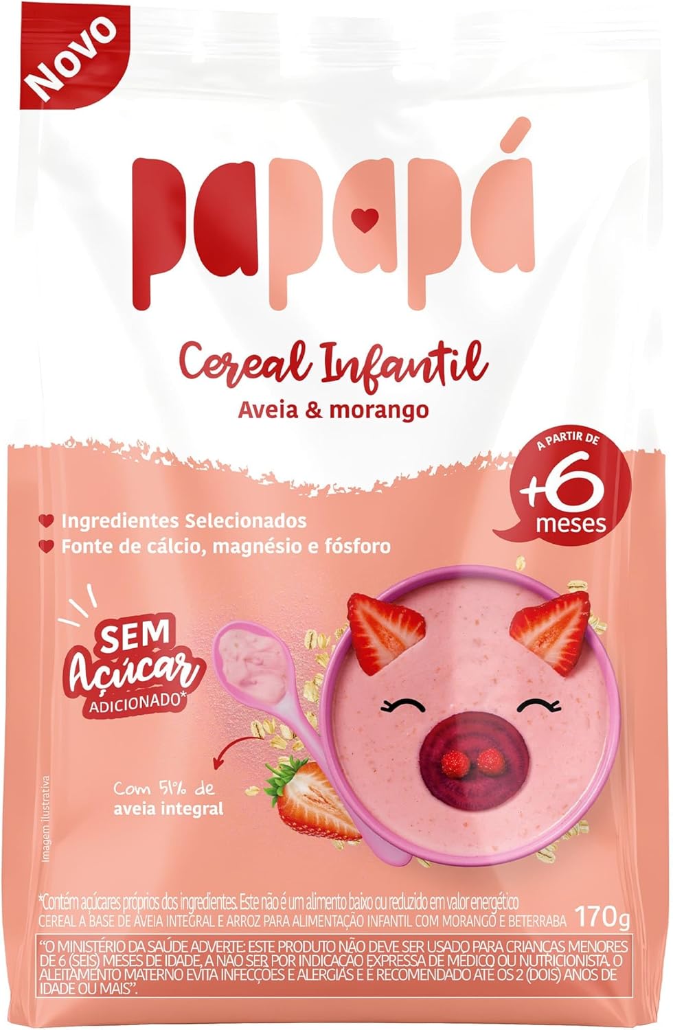 Papapá Petit Cereal: Aveia Integral com Morango e Beterraba 170g