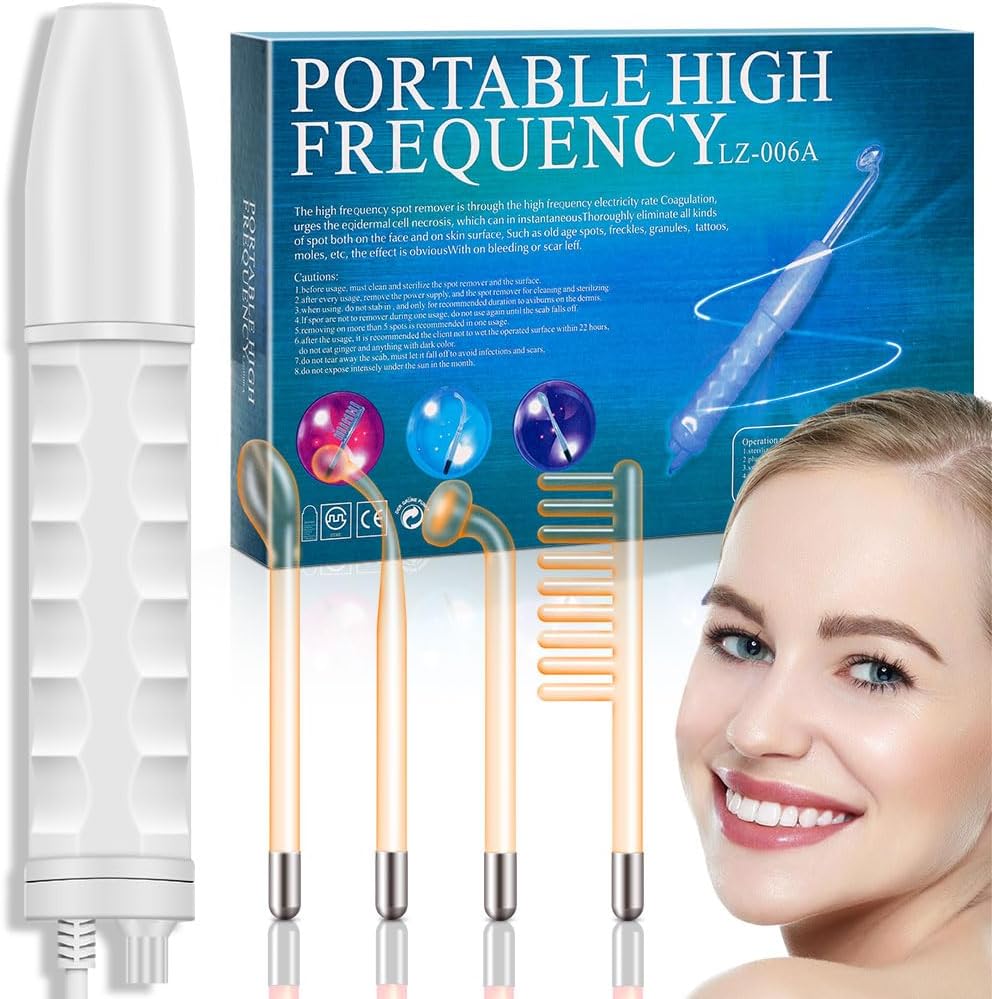Aparelho de Alta Frequência Portátil Facial e Capilar com 4 Eletrodos