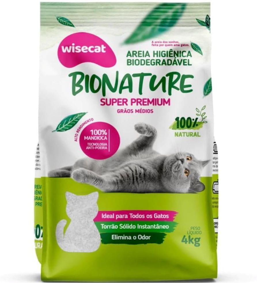 Areia Higiênica Biodegradável Bionature Wisecat 4kg: Vale a Pena?
