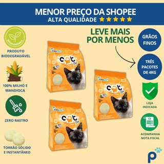 Areia Higiênica Biodegradável Catbio Max Clean Grãos Finos 12 Kg