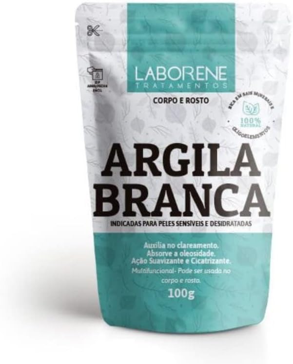 Argila Branca Laborene 100g: Ação Clareadora e Controle de Oleosidade