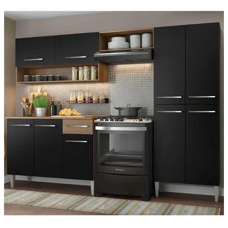Armário Cozinha Emilly Pop Rustic/Preto: Vale a Pena?
