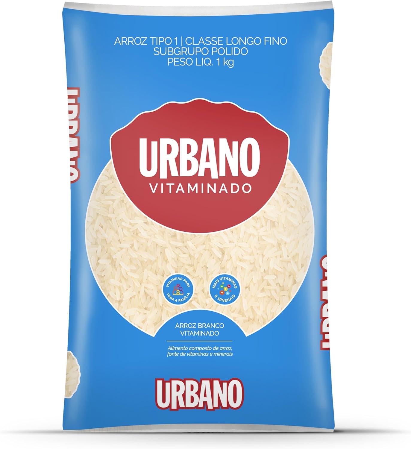 Arroz Branco Vitaminado Urbano 1kg: Nutrição e Qualidade na Mesa