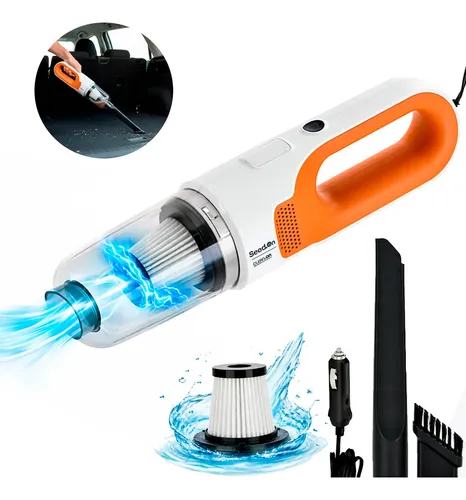 Aspirador de Pó Automotivo Portátil 180W com Filtro HEPA - Laranja