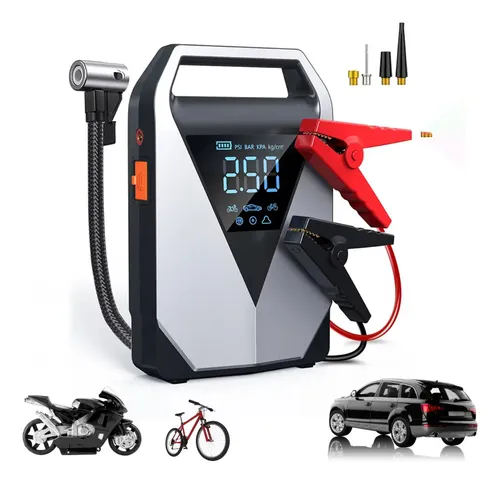 Auxiliar de Partida e Compressor Portátil Boyu Cell Auxiliar de partida portátil da marca Boyu Cell com função de compressor de ar para pneus de carro