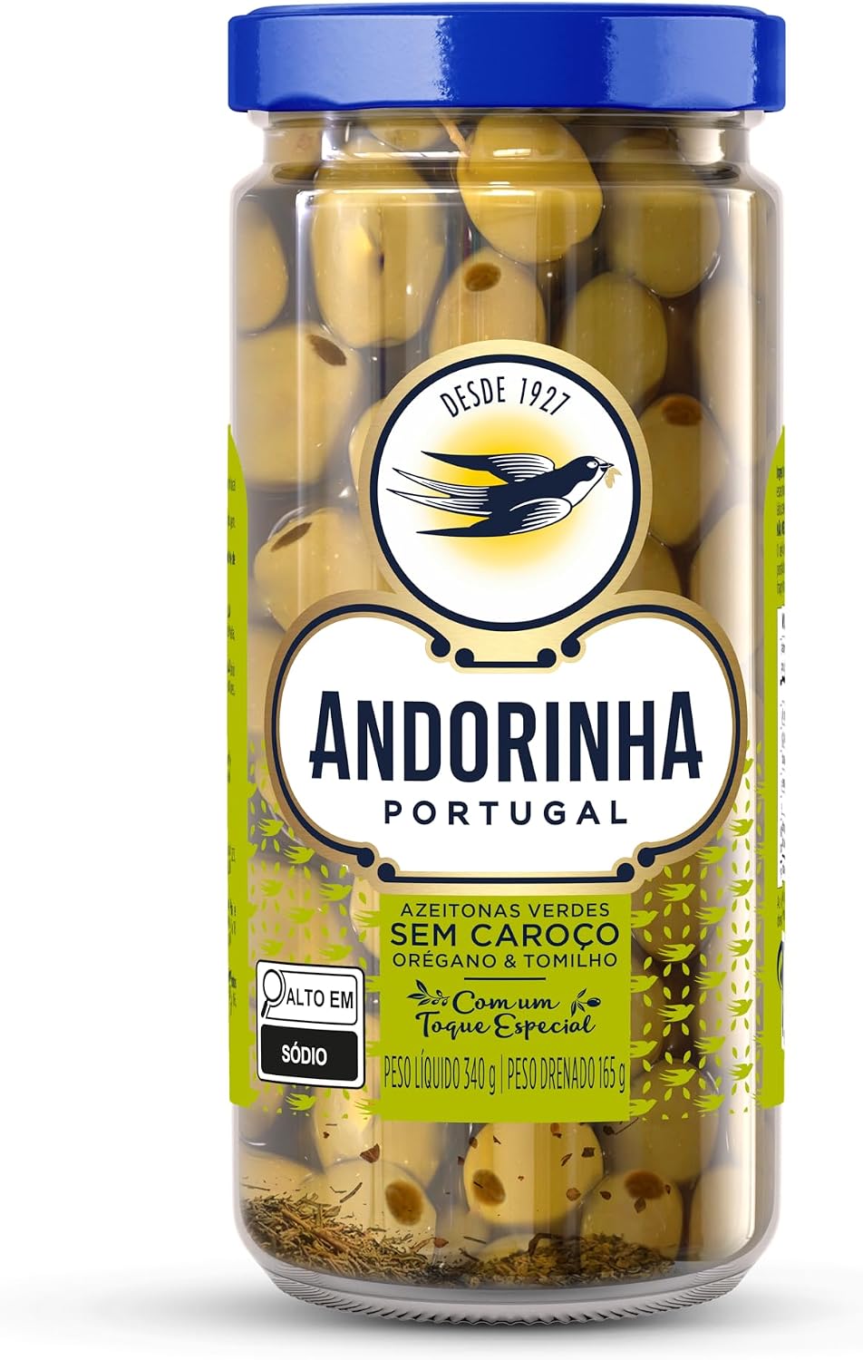 Azeitona Andorinha sem Caroço com Orégano e Tomilho 340g