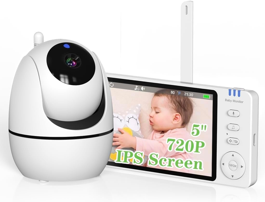Babá Eletrônica Monitor de Bebê 5" Full HD 1080p Sem Wi-Fi