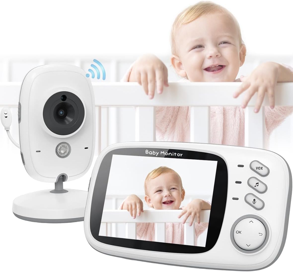 Babá Eletrônica com Tela de 3.2" e Visão Noturna Infravermelha