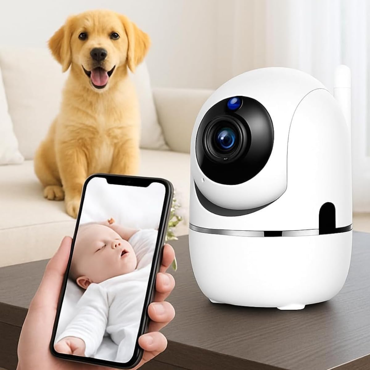 Baba Eletrônica Wi-Fi com Áudio Bidirecional e Visão Noturna