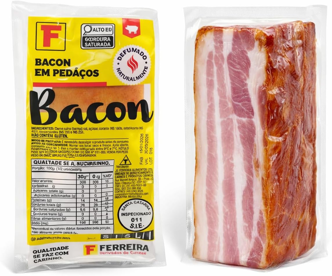 Bacon em Pedaços Defumado Naturalmente 250g Ferreira