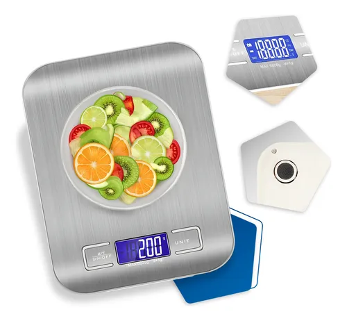 Balança Digital de Cozinha Fitness em Inox até 10kg