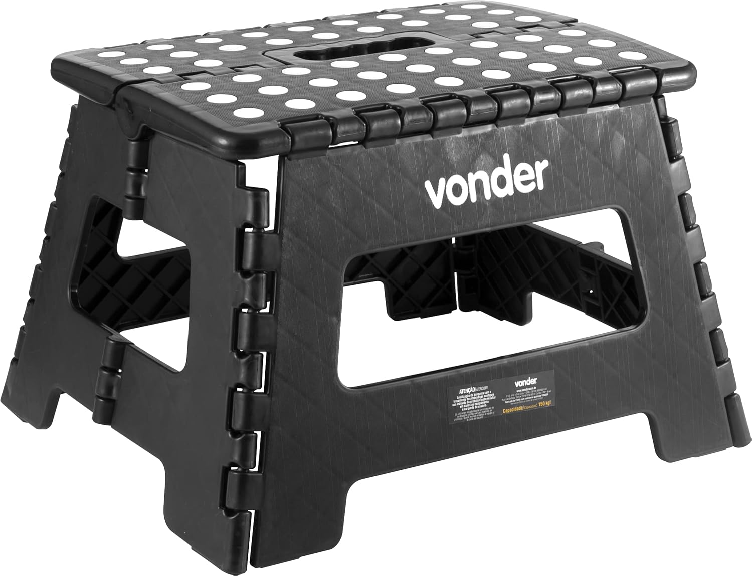 Banqueta Plástica Dobrável Vonder 22 cm Preta