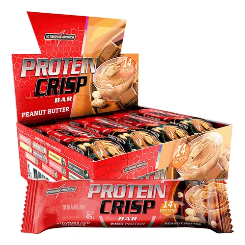 Barra De Proteína Whey Crisp Peanut Butter 12un Integralmedica