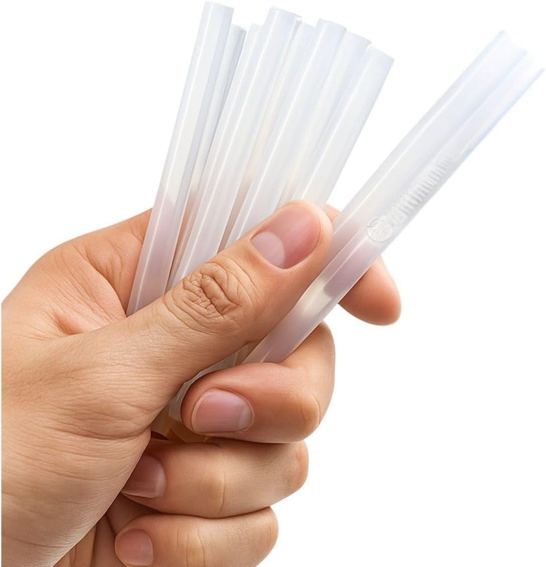 Bastão de Cola Quente Fina Transparente 7mm x 18cm – Kit 10 Unidades