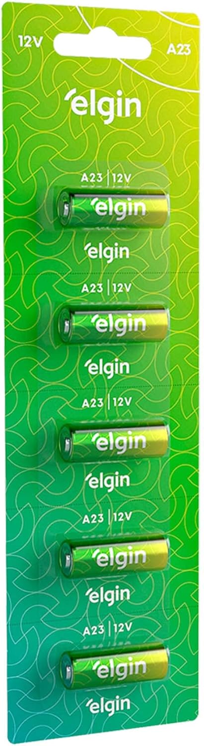 Bateria Alcalina A23 Elgin 12V: Kit com 5 Unidades