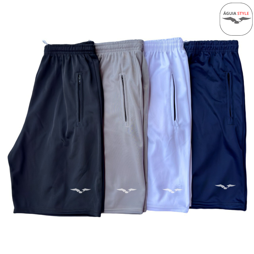 Bermuda Esportiva Masculina com Bolso de Zíper para Corrida e Academia