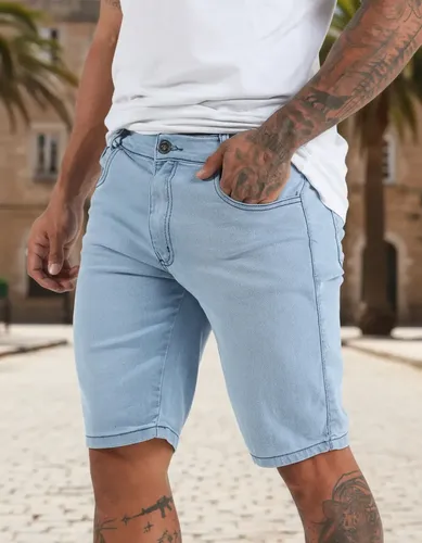 Bermuda Jeans Masculina Skinny com Super Lycra Premium