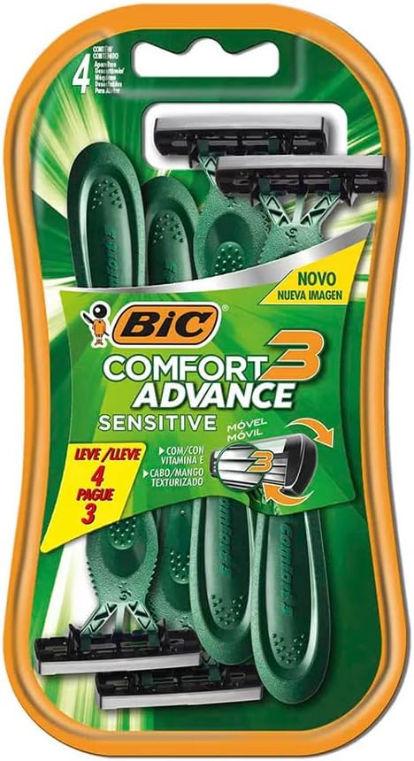 BIC Comfort 3 Advance: Aparelho de Barbear para Pele Sensível
