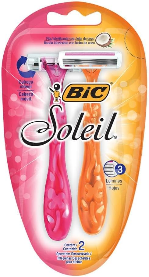 BIC Soleil Rosa e Laranja: Depilação com Dupla Fita Lubrificante