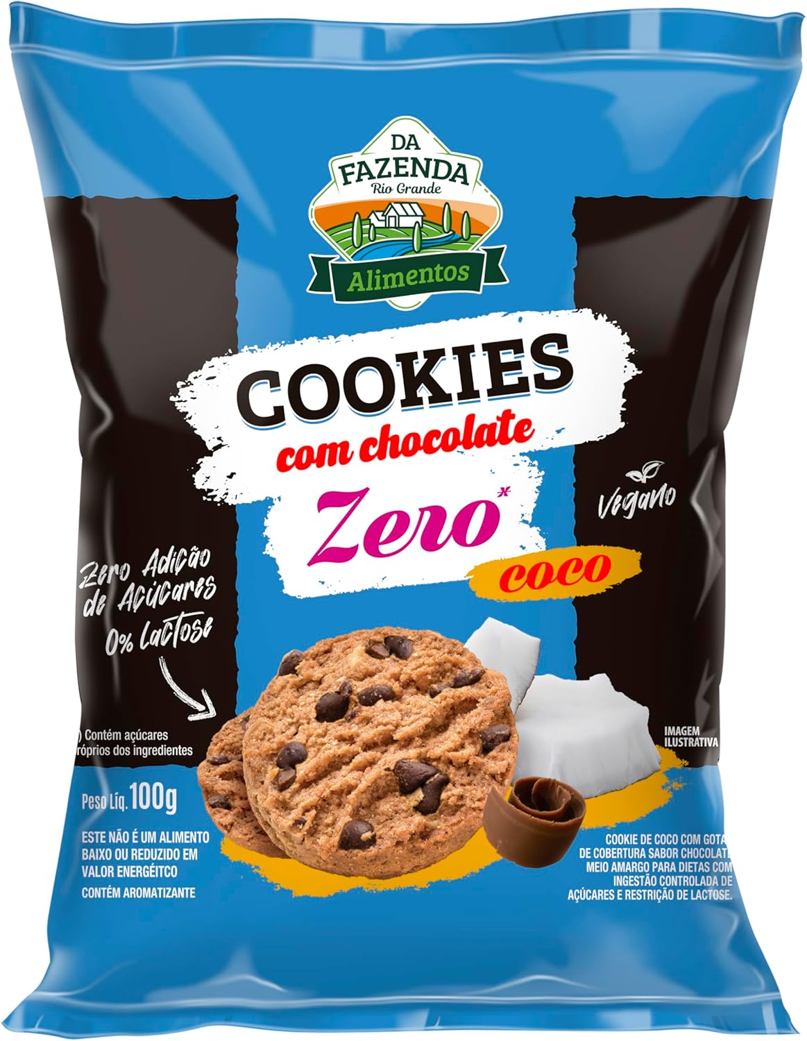 Review: Cookies BioSoft de Coco com Chocolate Zero Açúcar 100g
