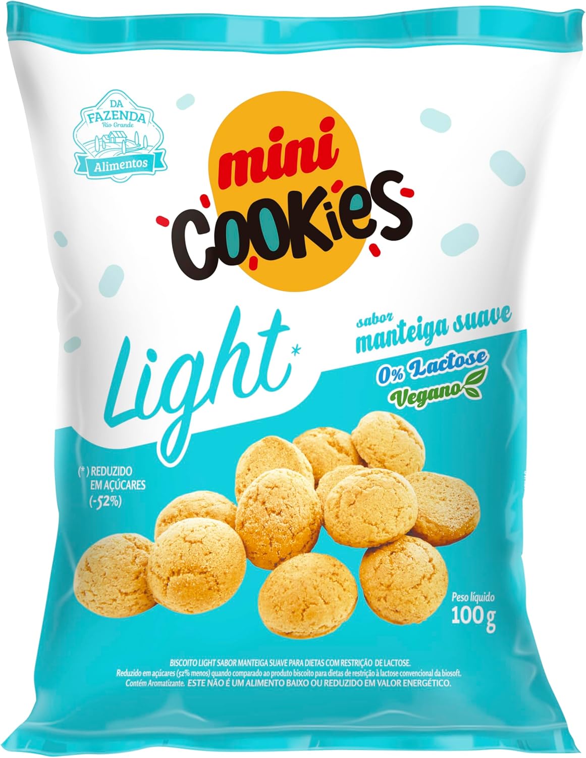 Biosoft Mini Cookies Light Sabor Manteiga 100g
