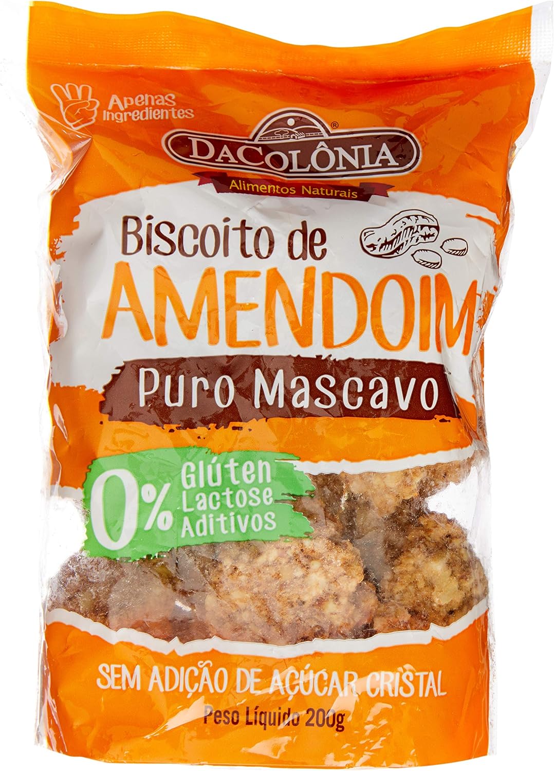 Biscoito de Amendoim DaColônia com Açúcar Mascavo
