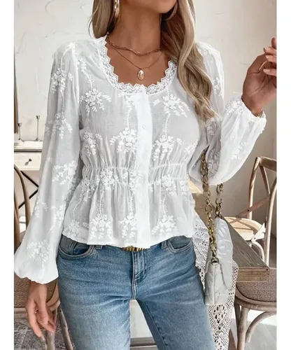 Blusa Feminina de Renda com Manga: Elegância para Diversas Ocasiões