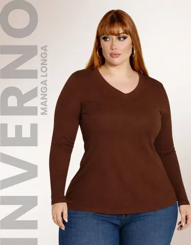 Blusa Manga Longa Plus Size Feminina Estilosa e Macia