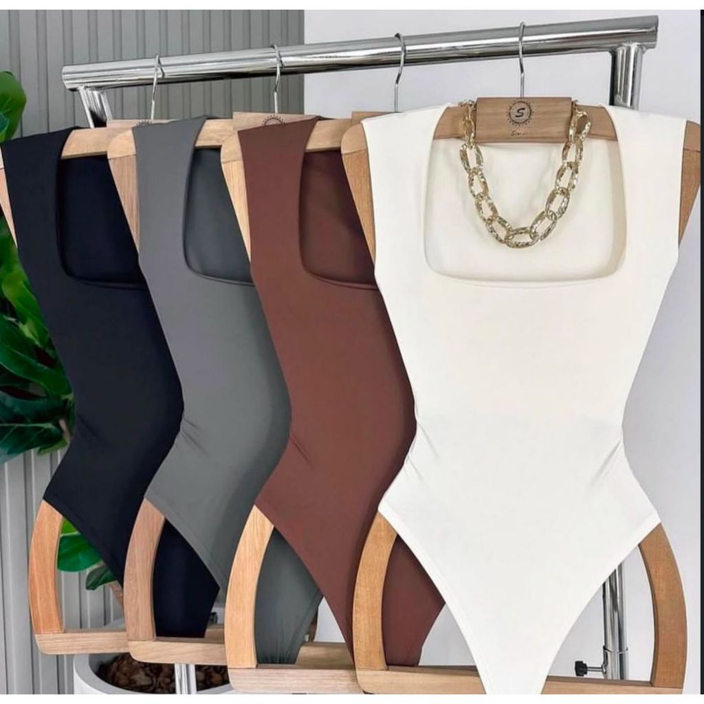Body Feminino Regata com Decote Quadrado e Forro