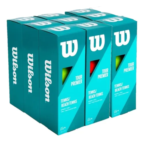 Bola De Beach Tennis Wilson Premier Tour - Pack Com 9 Tubos Laranja