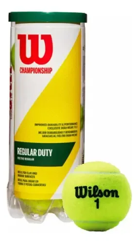 Bola de Tênis Wilson Championship Regular Duty Bola de Tênis Wilson Championship Regular Duty amarela em embalagem pressurizada para quadras de saibro