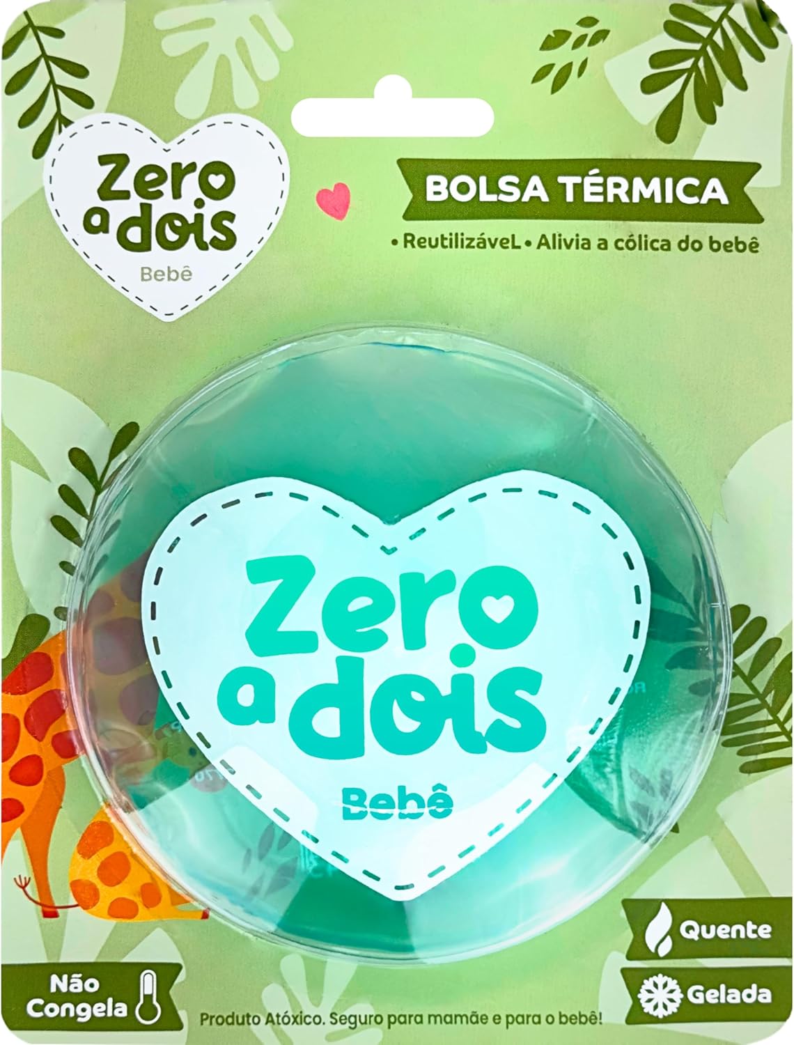 Bolsa Térmica Zero a Dois para Alívio de Cólica - Verde