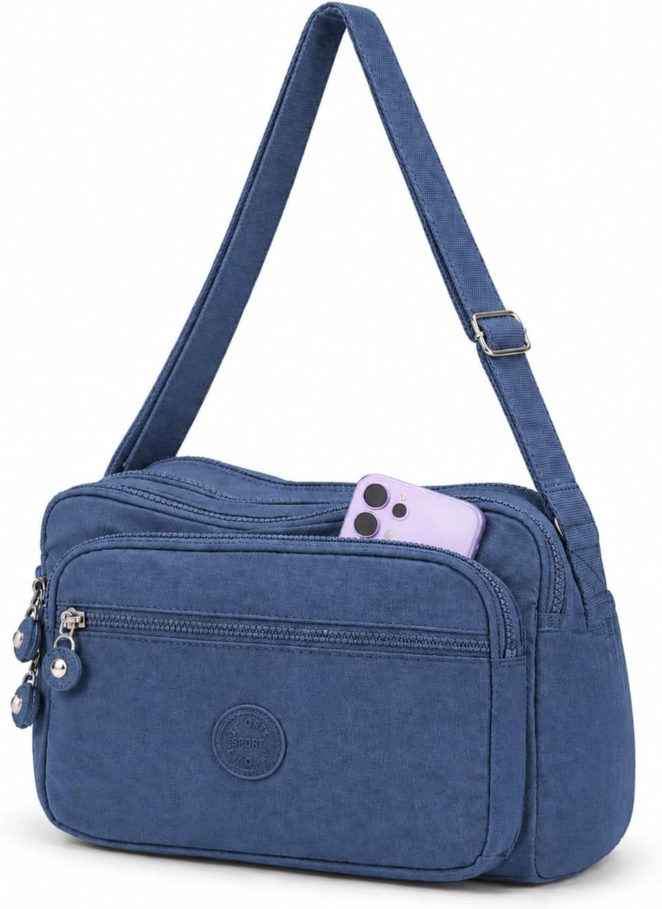 Bolsa Transversal Feminina Impermeável com Múltiplos Bolsos