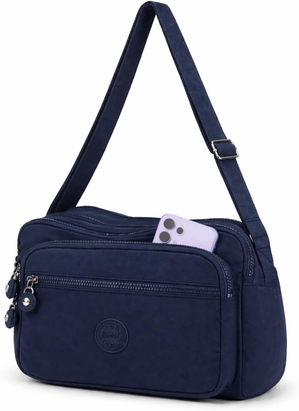 Bolsa Transversal Feminina Impermeável com Múltiplos Bolsos