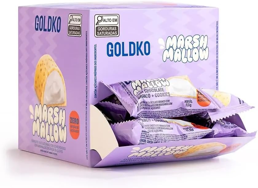 Bombom de Chocolate Branco com Marshmallow GoldKo Zero Açúcar
