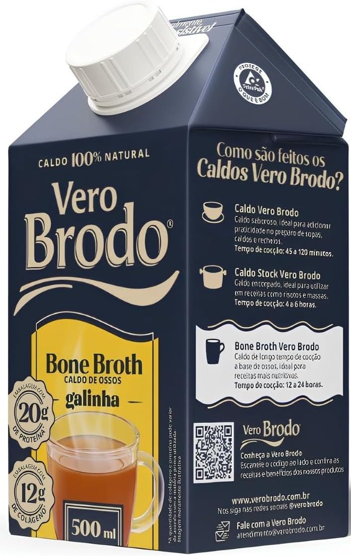 Bone Broth de Galinha 500ml: O Caldo de Ossos Natural e Nutritivo