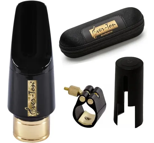 Boquilha Ever-ton Anel De Metal 7 Sax Alto com Case Black