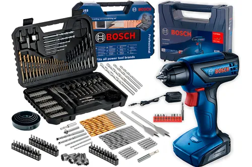 Bosch GSR 1000 Smart: Furadeira Parafusadeira com Kit 103 Peças